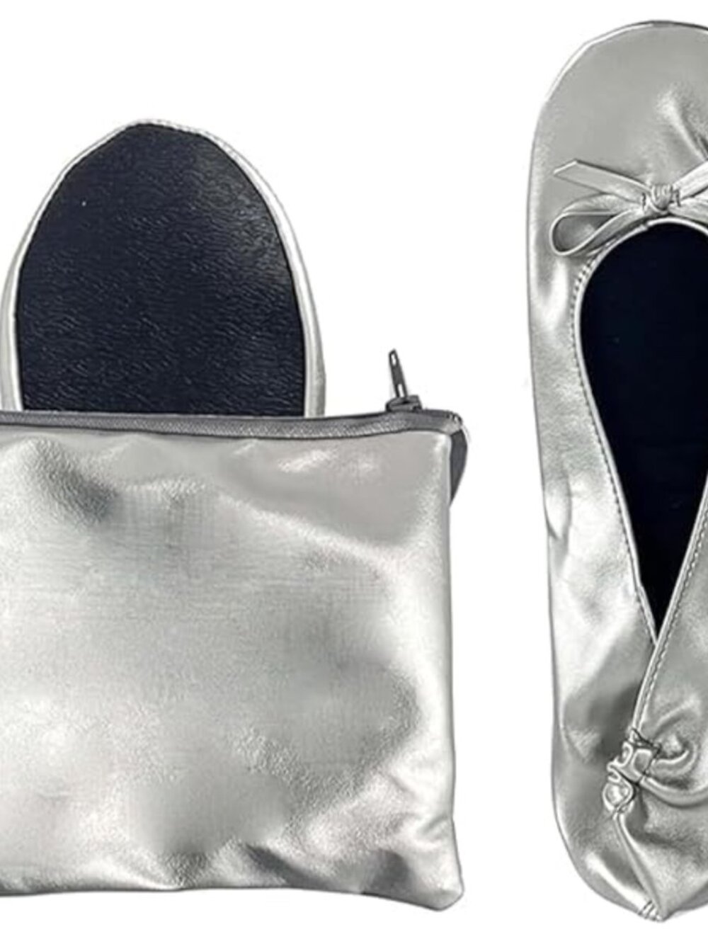 Women's Foldable Ballet Flats with Pouch for Travel & Weddings